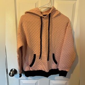 Land’s End Quilted hoodie womens size Large Pink Black